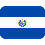 Flag of El Salvador with blue, white stripes and national emblem centered.