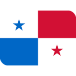 Flag of Panama with red, white, and blue colors and two stars.