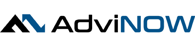 Technology company logo with blue and black text and an ascending arrow design.