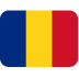 Flag of Romania with blue, yellow, and red vertical stripes